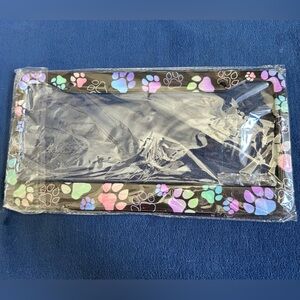 Pastel Paw Print License Plate Frame – Car Tag Holder